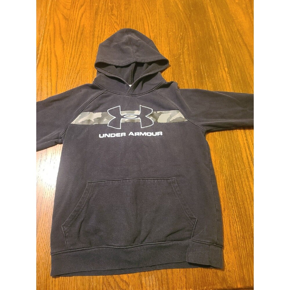 Boys Under Armour Hoodie Lot Youth Large Navy Gray Camo